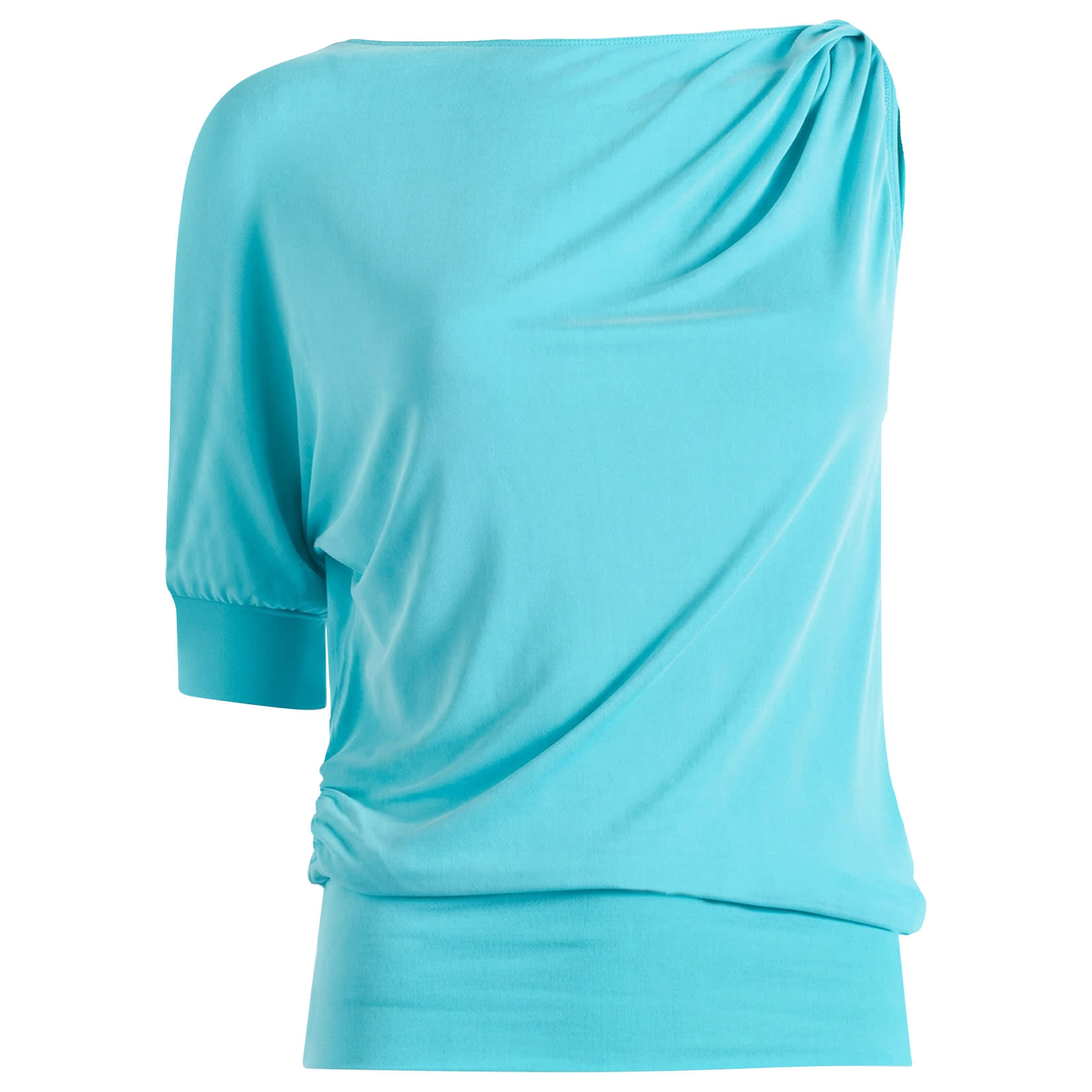 Peachy Den Women's Kylie Bubble Top in Aqua, Size Medium 