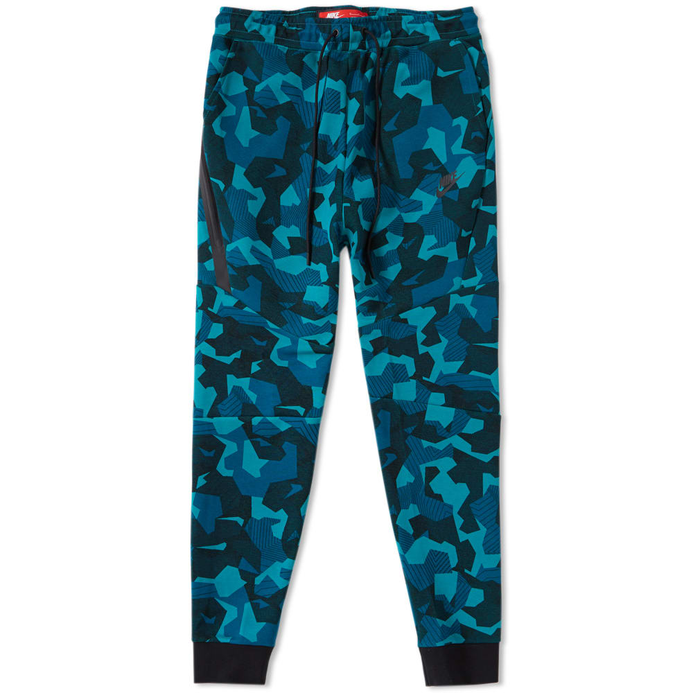 Nike Tech Fleece Camo Jogger Rio Teal & Black END. (Global)