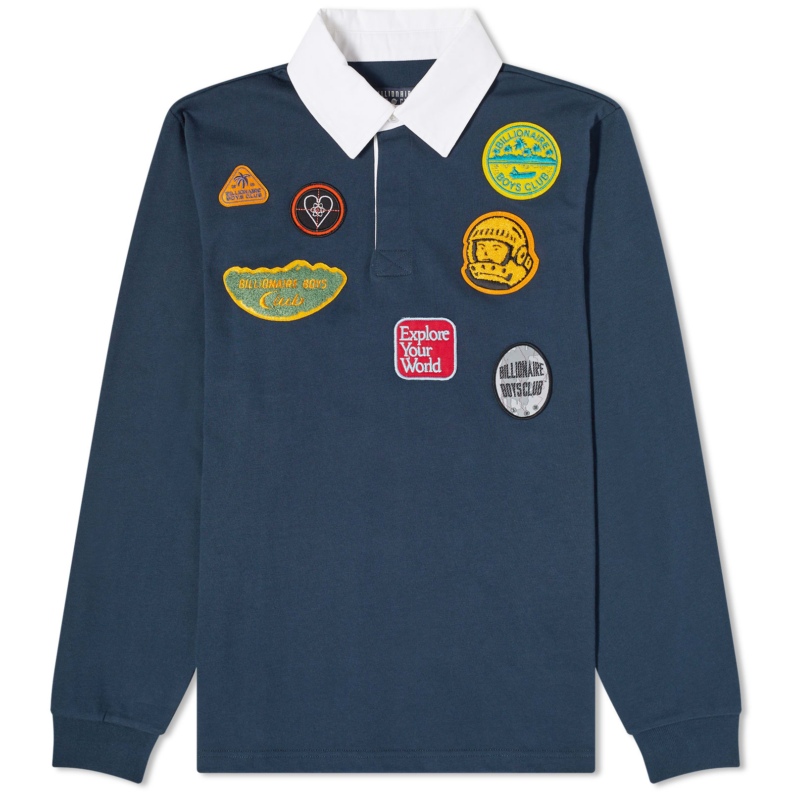 Billionaire Boys Club Patches Rugby Shirt Navy | END. (US)