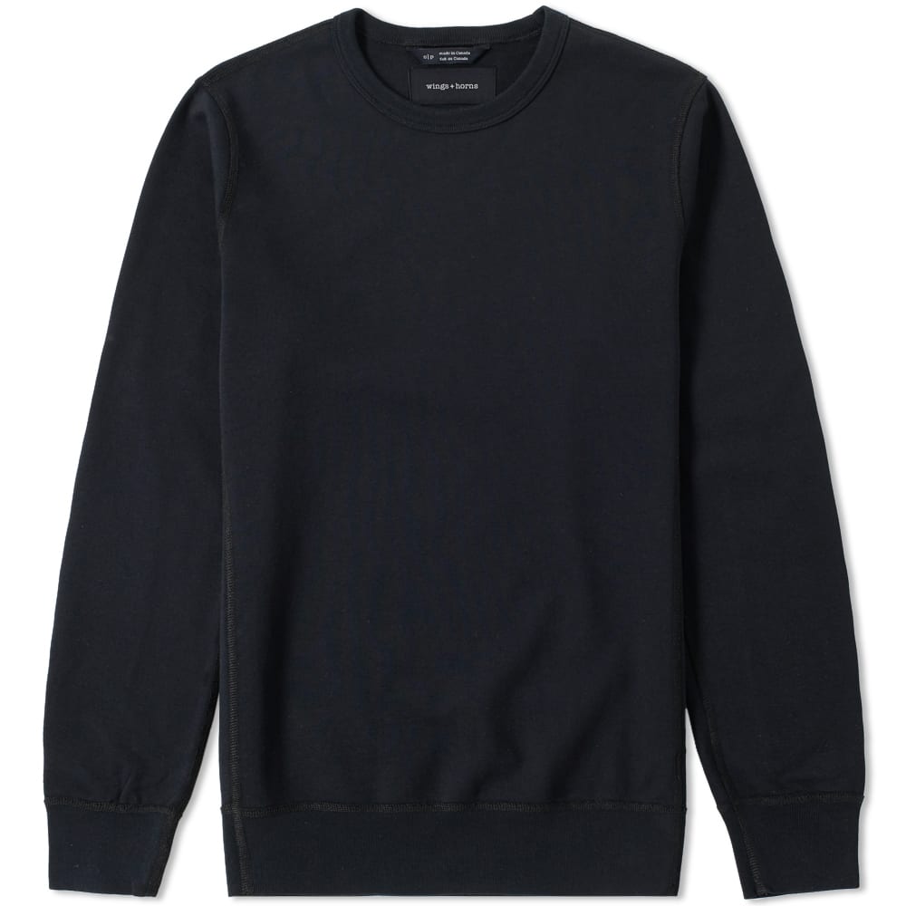 Wings + Horns Terry Crew Sweat Black | END. (HK)