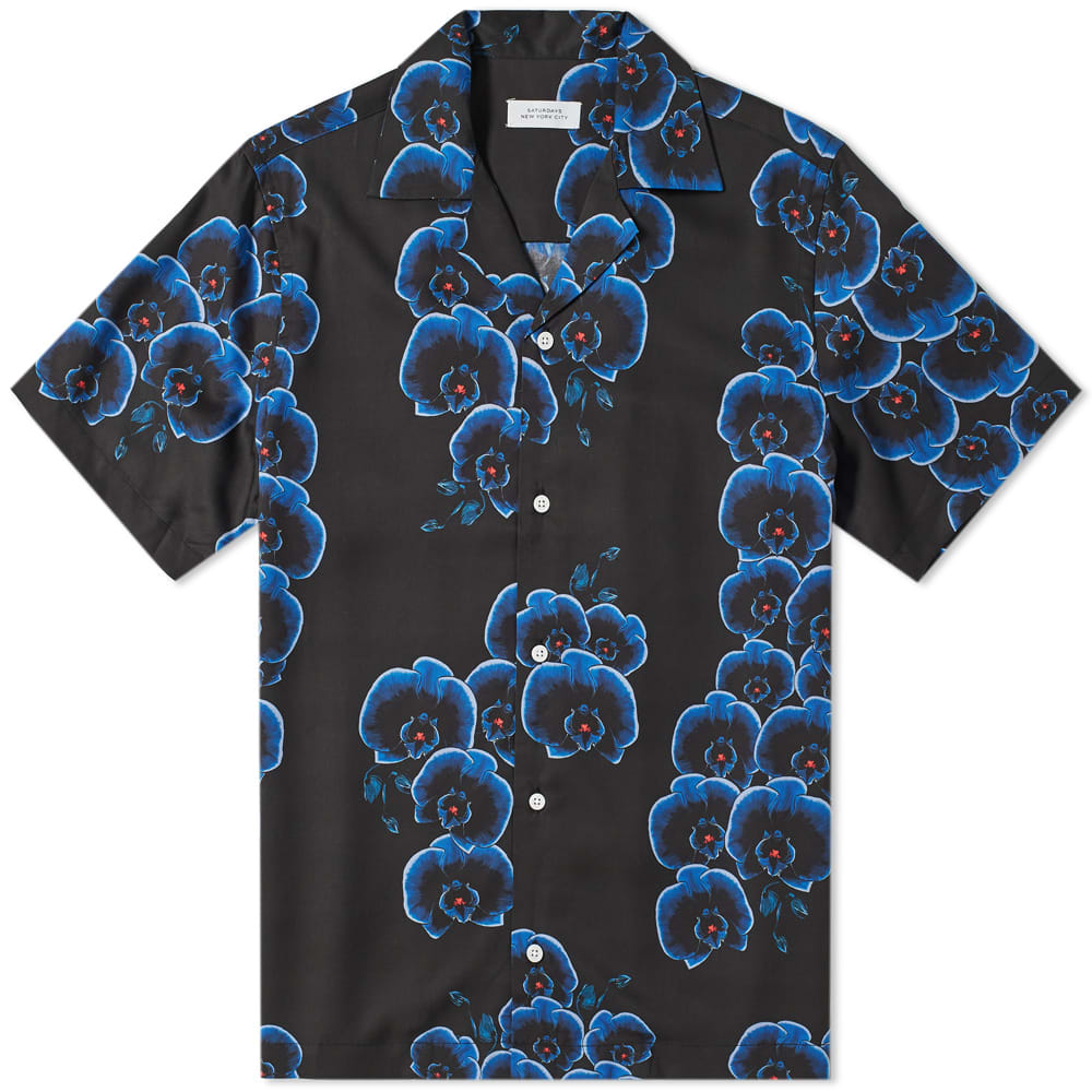 Saturdays NYC Short Sleeve Canty Orchid Vacation Shirt Black | END. (US)