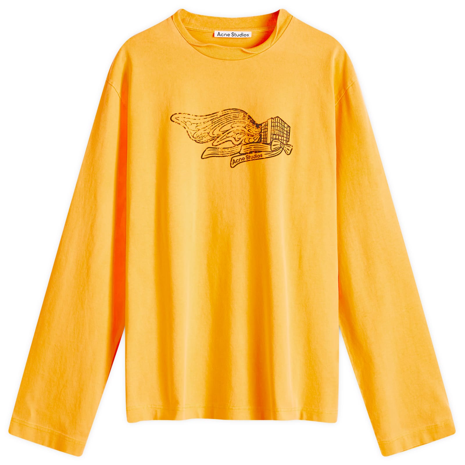 ★人気★【Acne Studios】EDDEN LOGO WINGS LONG SLEEVE T-SHIRT Acne Studios Edden Logo Wings Long Sleeve T-Shirt in Natural