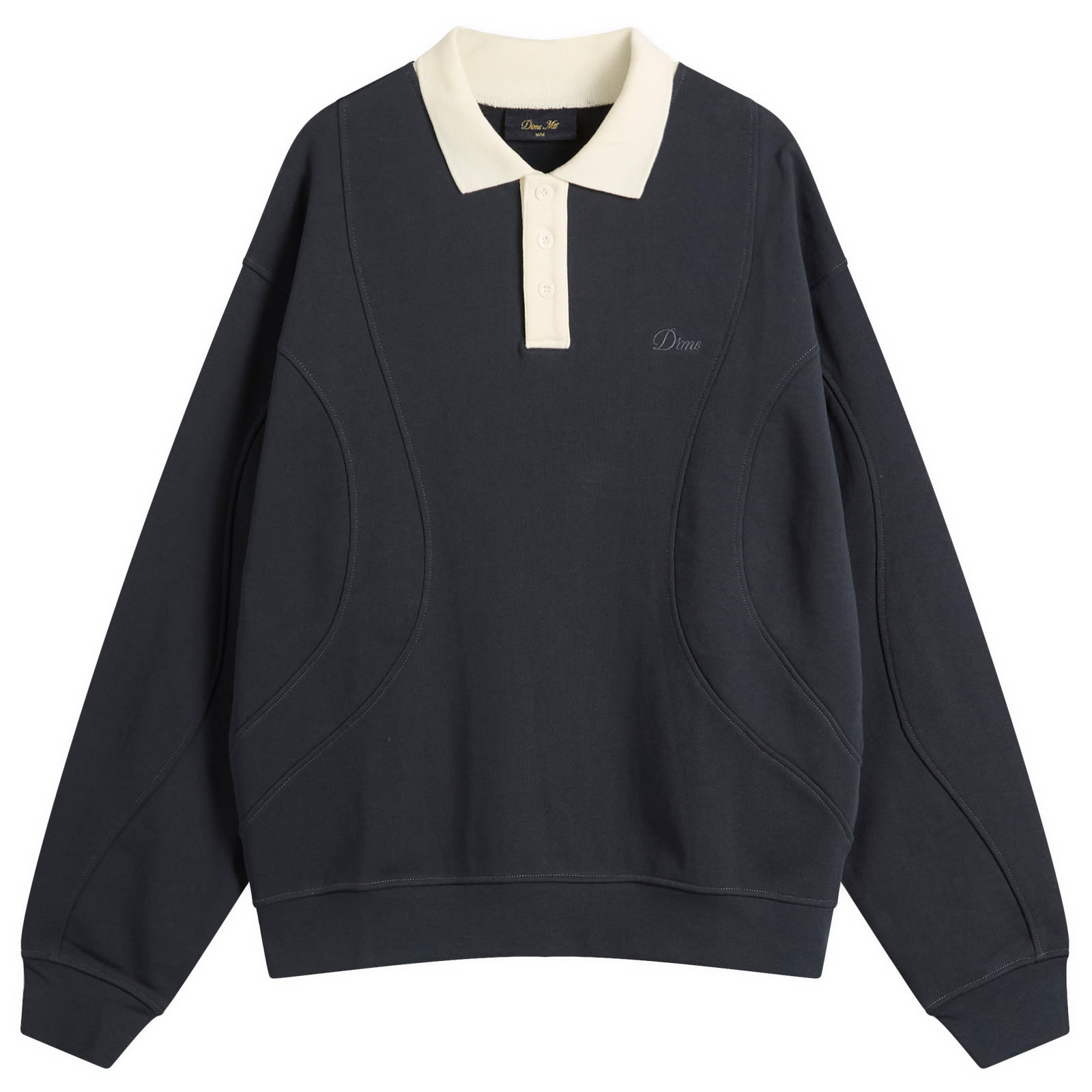トップス Dime Terry Rugby shirt Dime - TERRY RUGBY LONG SLEEVE POLO IN BLACK – LE LABO STORE