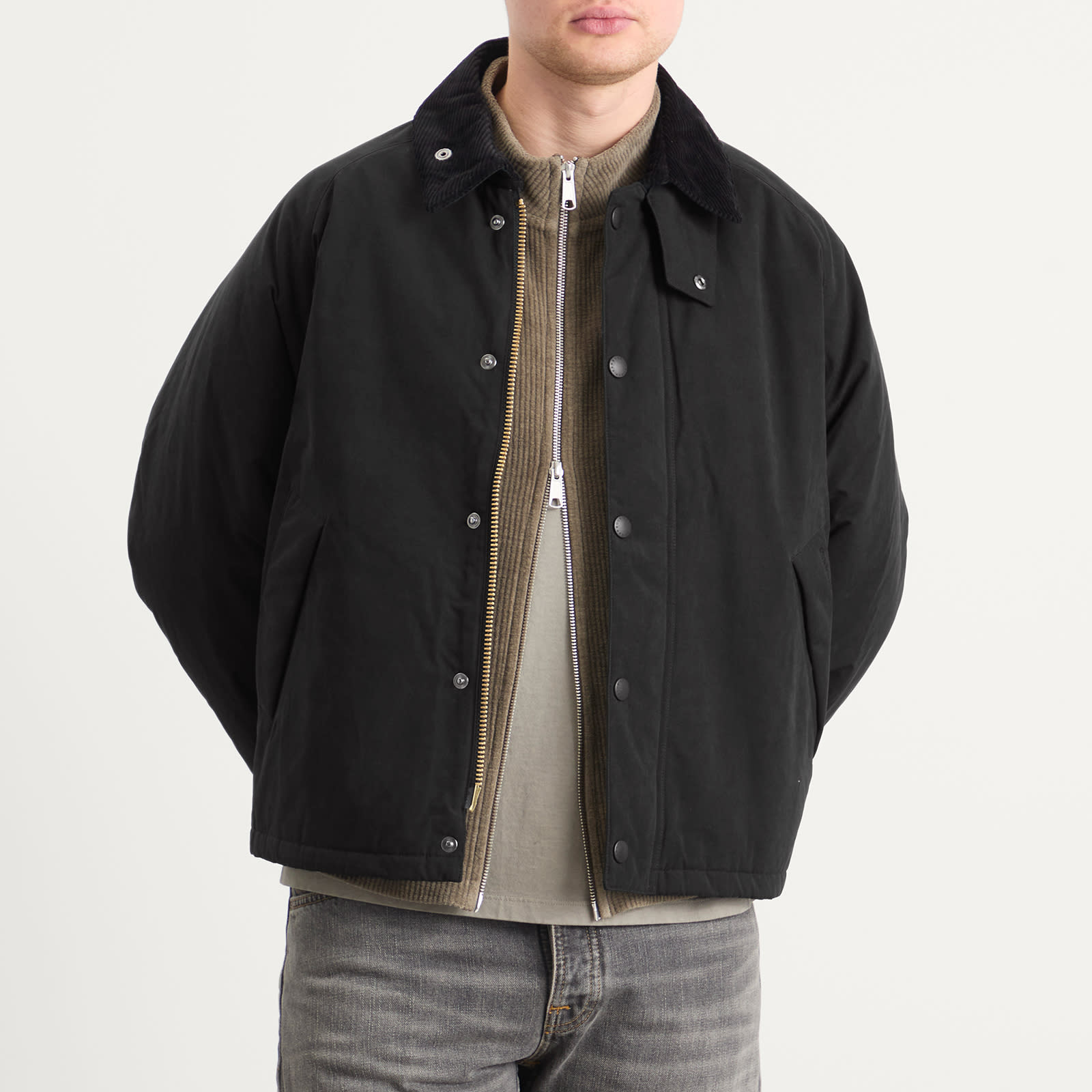 Barbour Men's Padded Transport Jacket Black - Curated Menswear