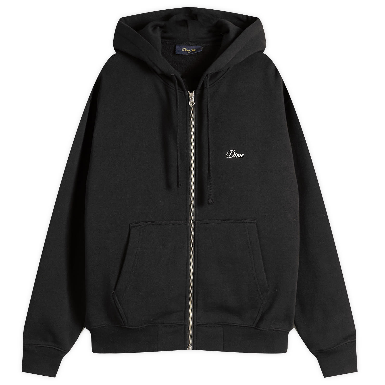 Dime Cursive Zip Hoodie Black