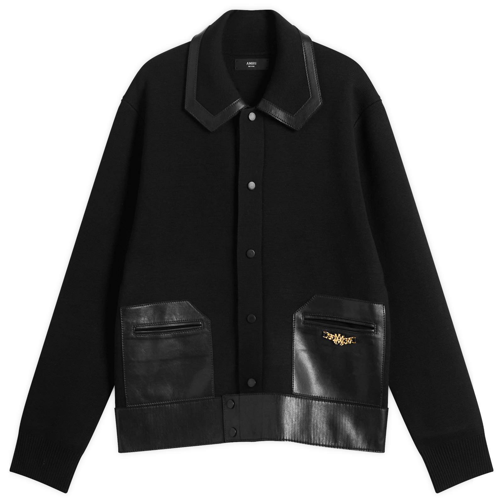 AMIRI Men's Bones Knit Cardigan Black - Curated Menswear