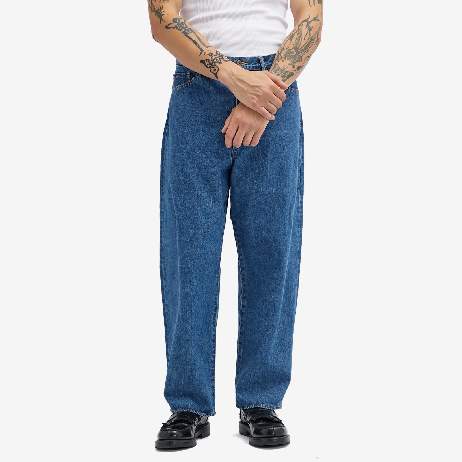 WTAPS Men's 13 Embroidered Straight Leg Denim Jeans Indigo