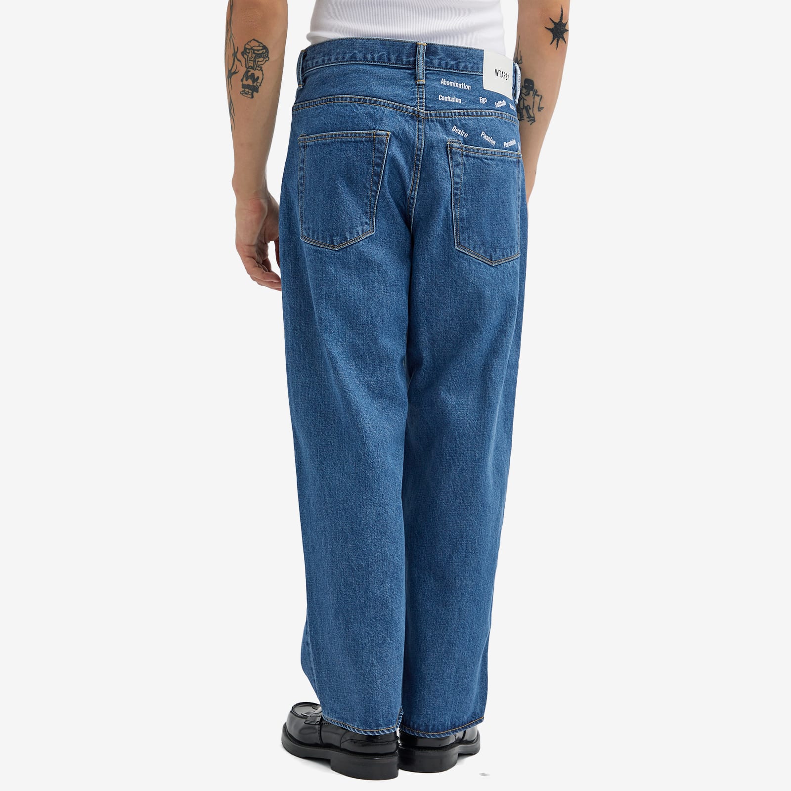 WTAPS Men's 13 Embroidered Straight Leg Denim Jeans Indigo