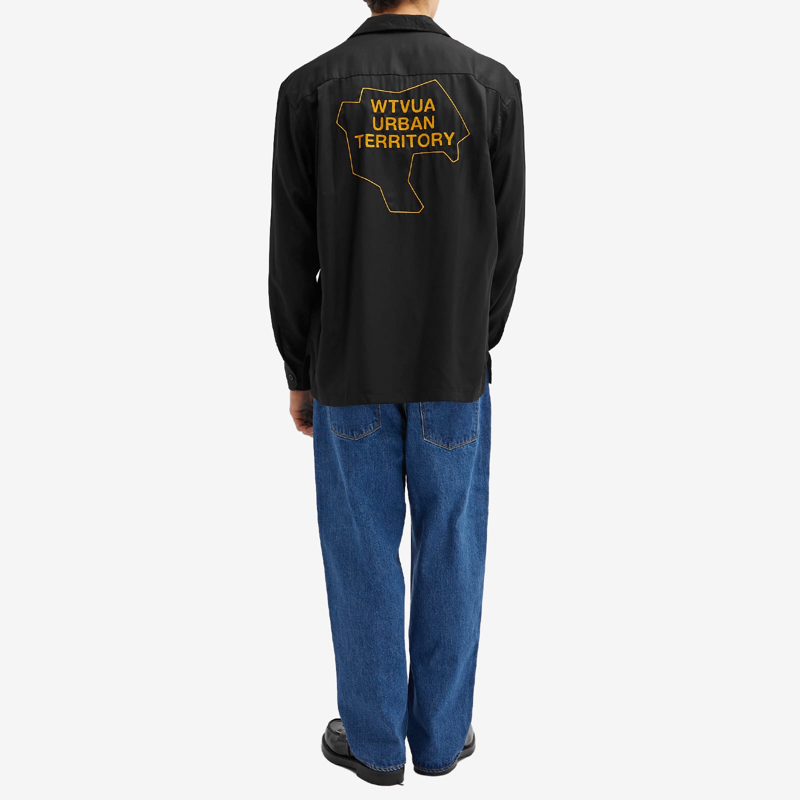 WTAPS Men's 08 Open Collar Chain Stitch Shirt Black - Curated Menswear