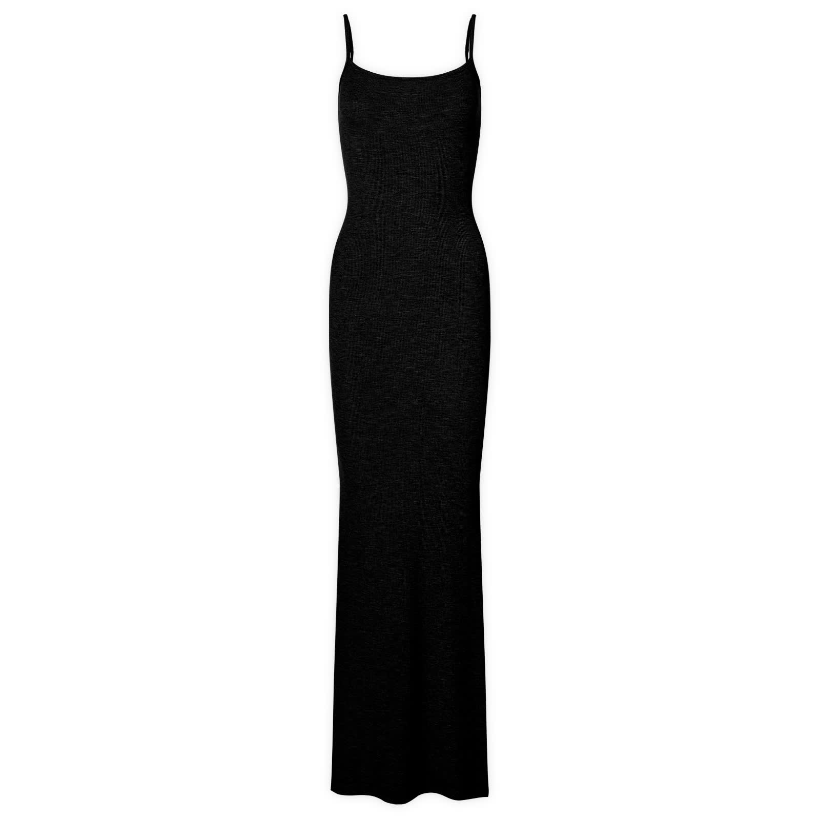 Skims Women's Onyx Soft Lounge Long Slip Dress