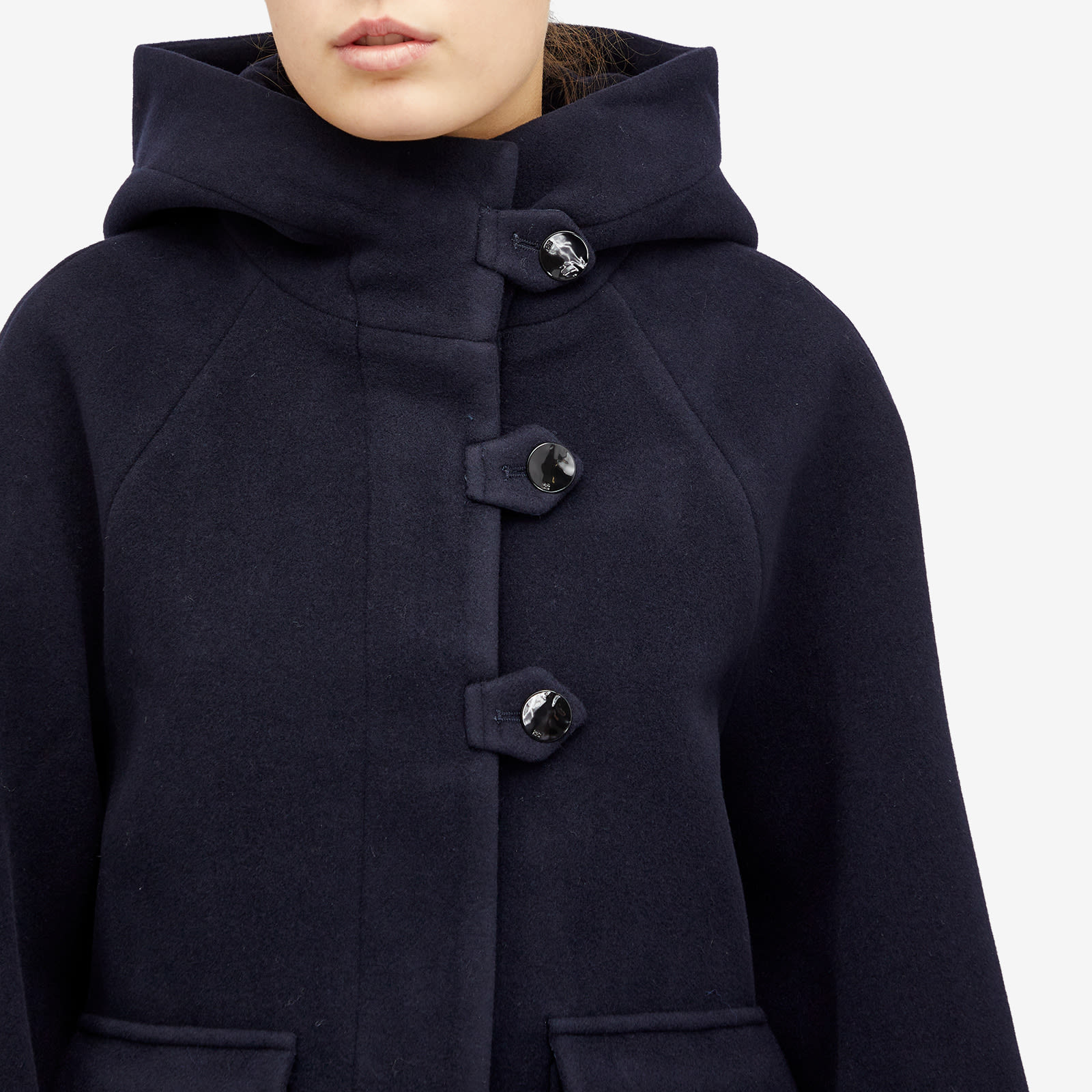 ★2024FW 新作★GANNI★Boiled Wool Sky Captain Sky Captain Boiled Wool Midi Jacket | GANNI