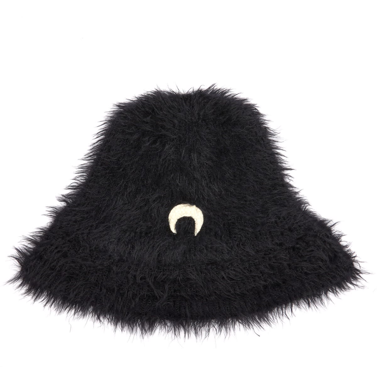関税送料込♪Marine Serre/Wild Puffy Knit Bucket Hat Wild Puffy Knit Bucket Hat (UHG043A-CKNI0031-BLACK)