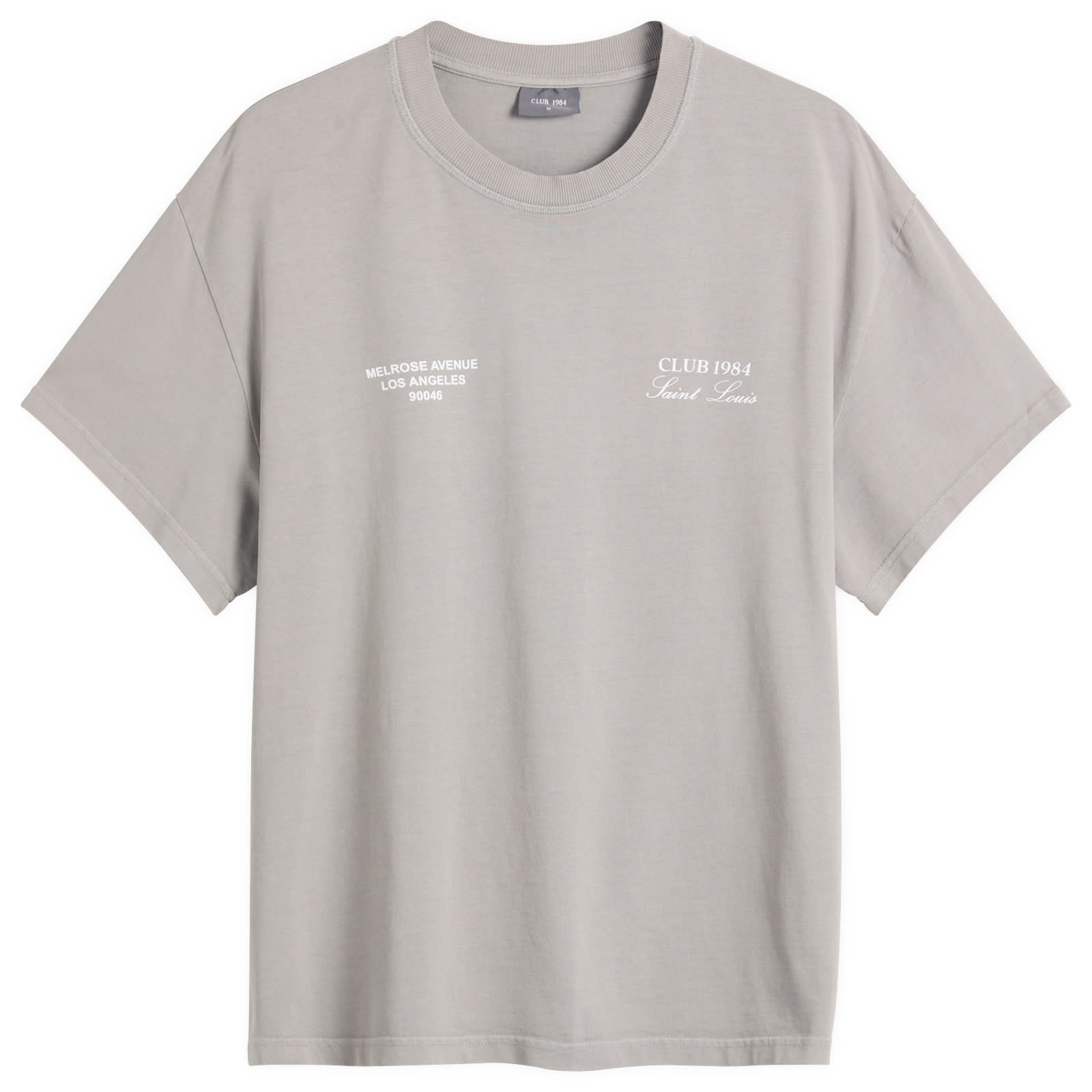 Club 1984 — Club 1984 Men's Melrose T-Shirt in Light Washed Grey, Size X-Large