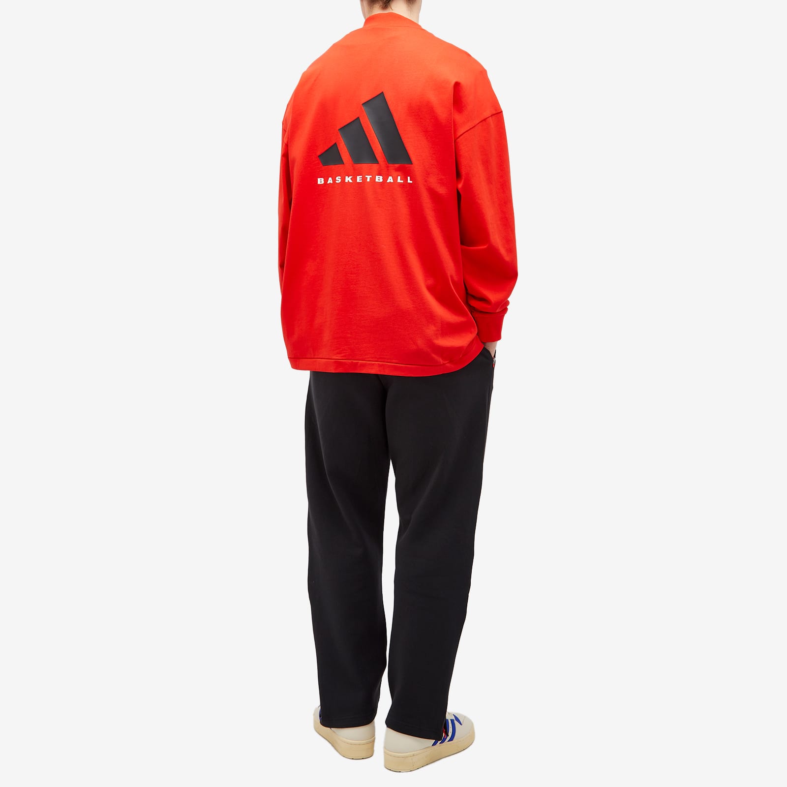 Adidas Men's Basketball Long-Sleeve T-Shirt Red/Black
