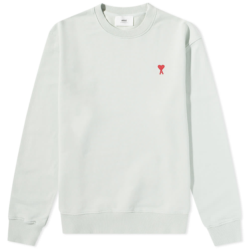 AMI Small A Heart Crew Sweat Pale Green | END. (UY)