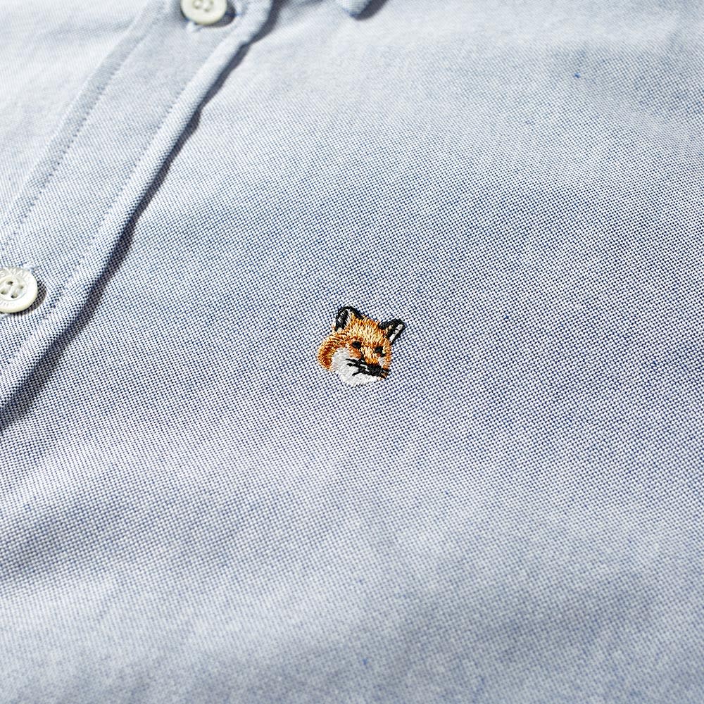 Maison Kitsuné Fox Head Patch Button Down Oxford Shirt Navy | END.