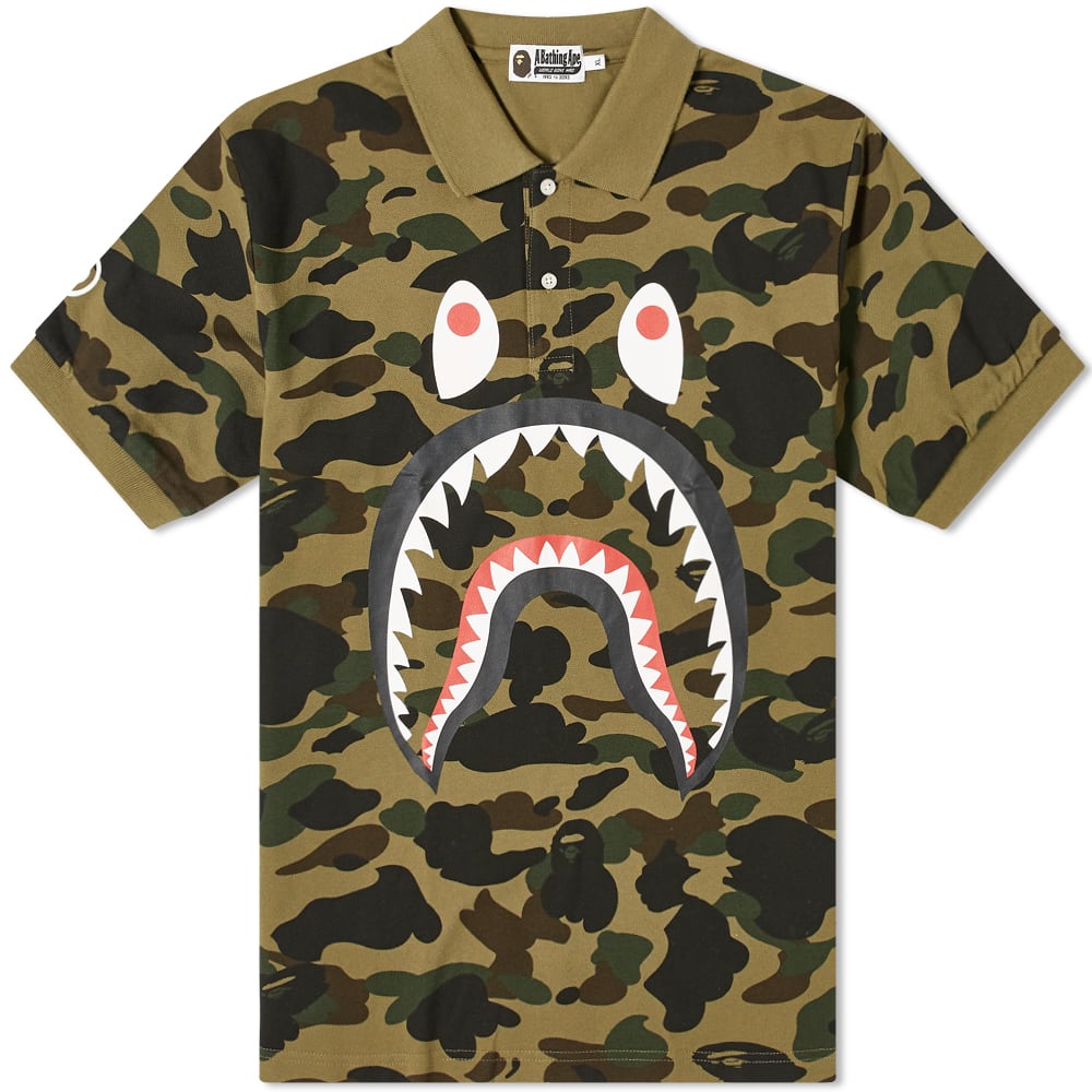 A Bathing Ape 1st Camo Shark Polo Green (NL)