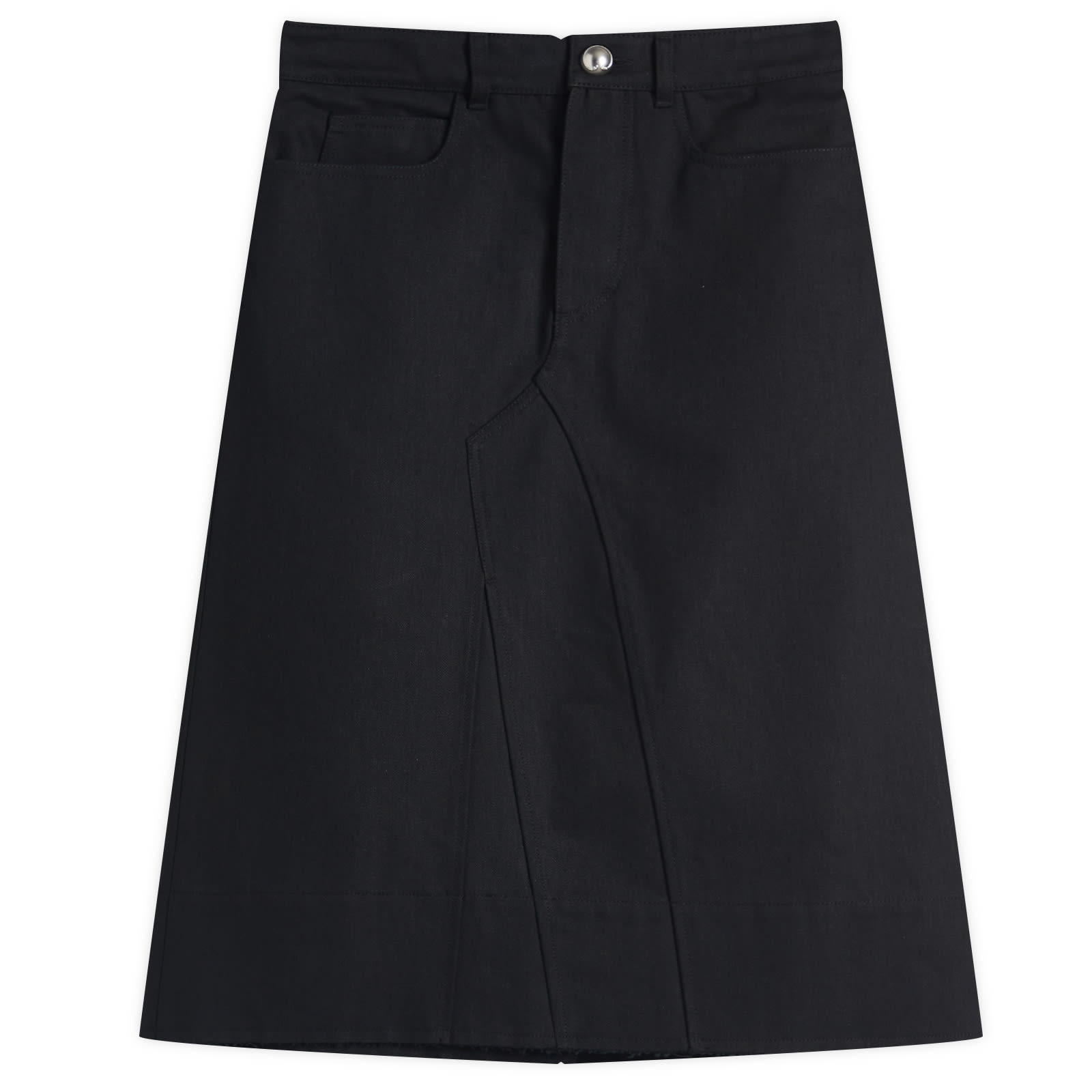 Jil Sander Women's Black Cotton Poplin Midi Skirt Eur Size 34