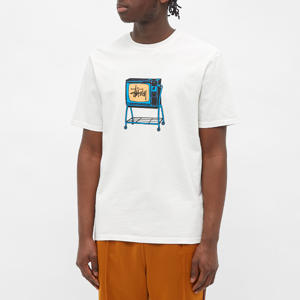 stussy rolling tv pigment dyed tee