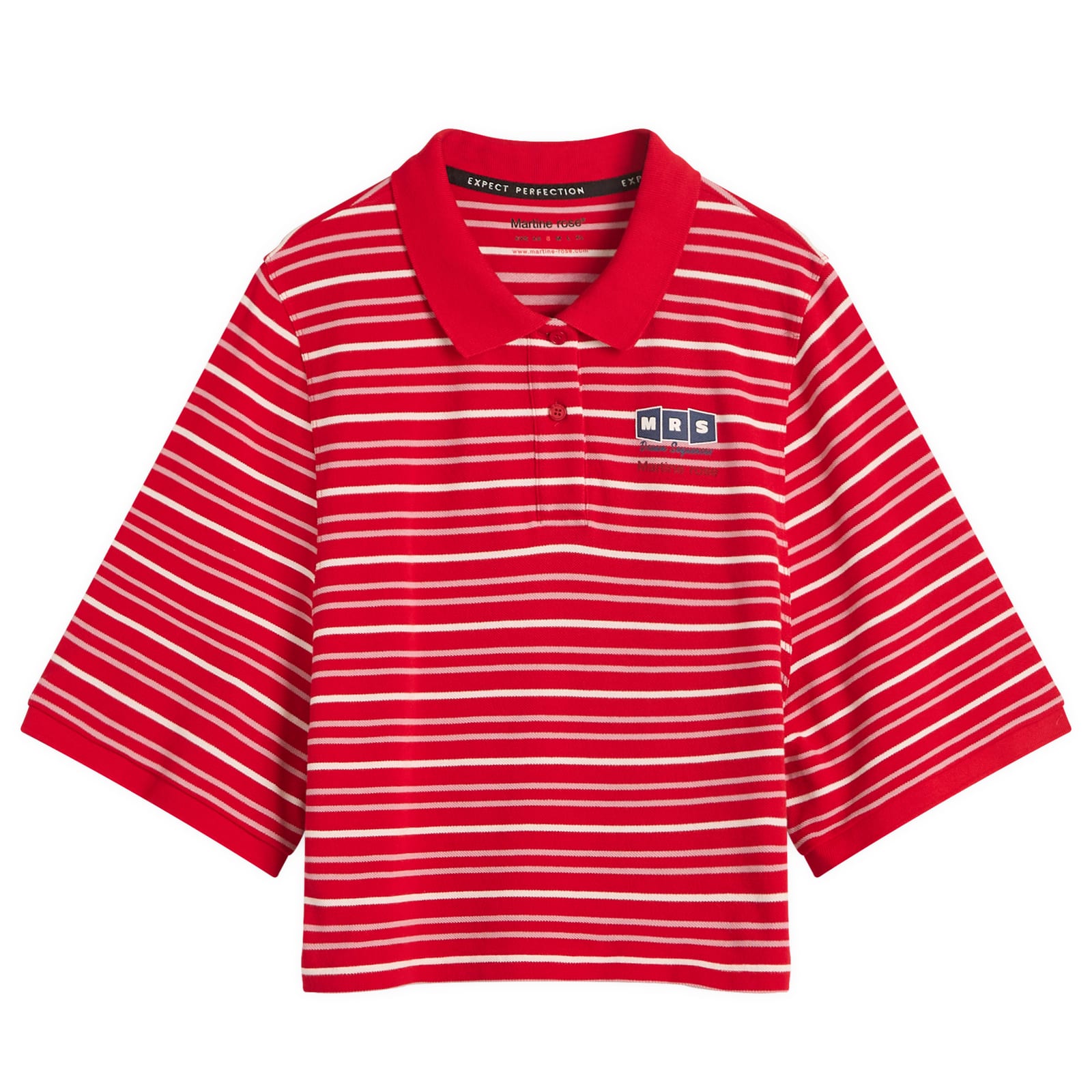 Martine Rose Women's Red/White Stripe Polo T-Shirt