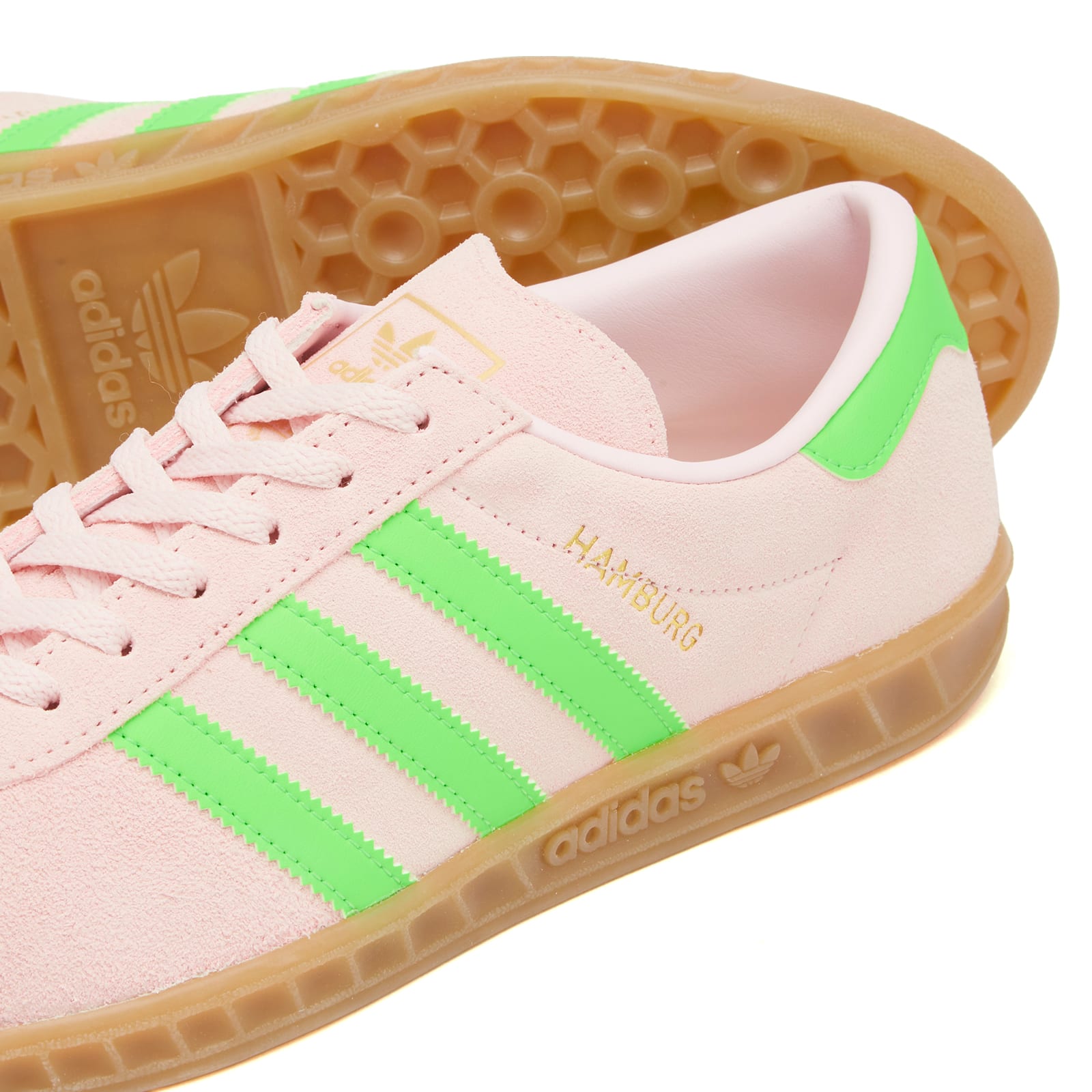 スニーカー adidas Hamburg pink solar green Trainers Adidas Women Hamburg Clear Pink/ Solar Green/ Gold