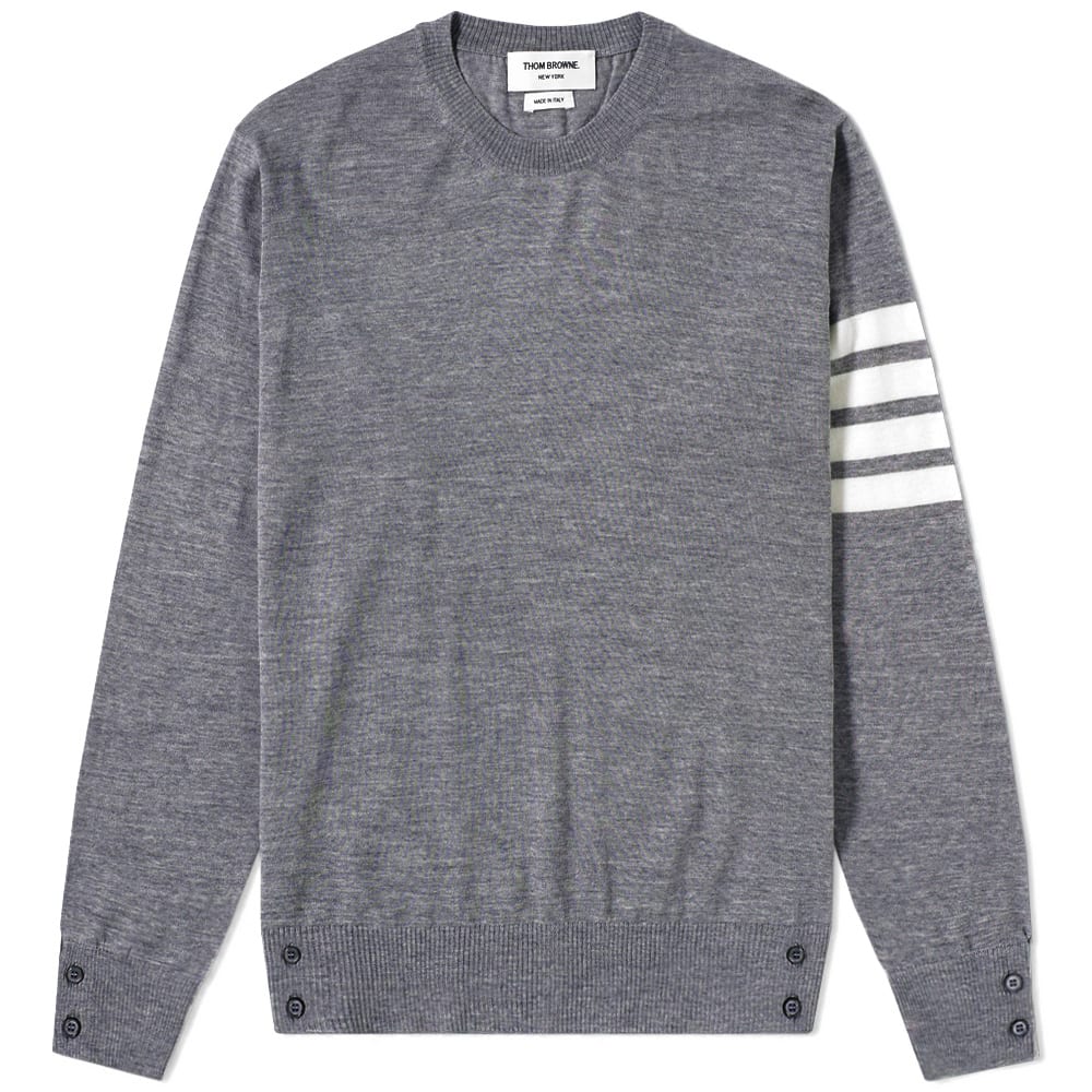 Thom Browne Classic Merino Crew Knit Medium Grey | END. (UK)