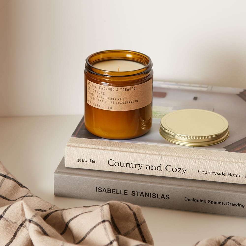 P.F. Candle Co No.4 Teakwood & Tobacco Large Soy Candle 354g END. (US)