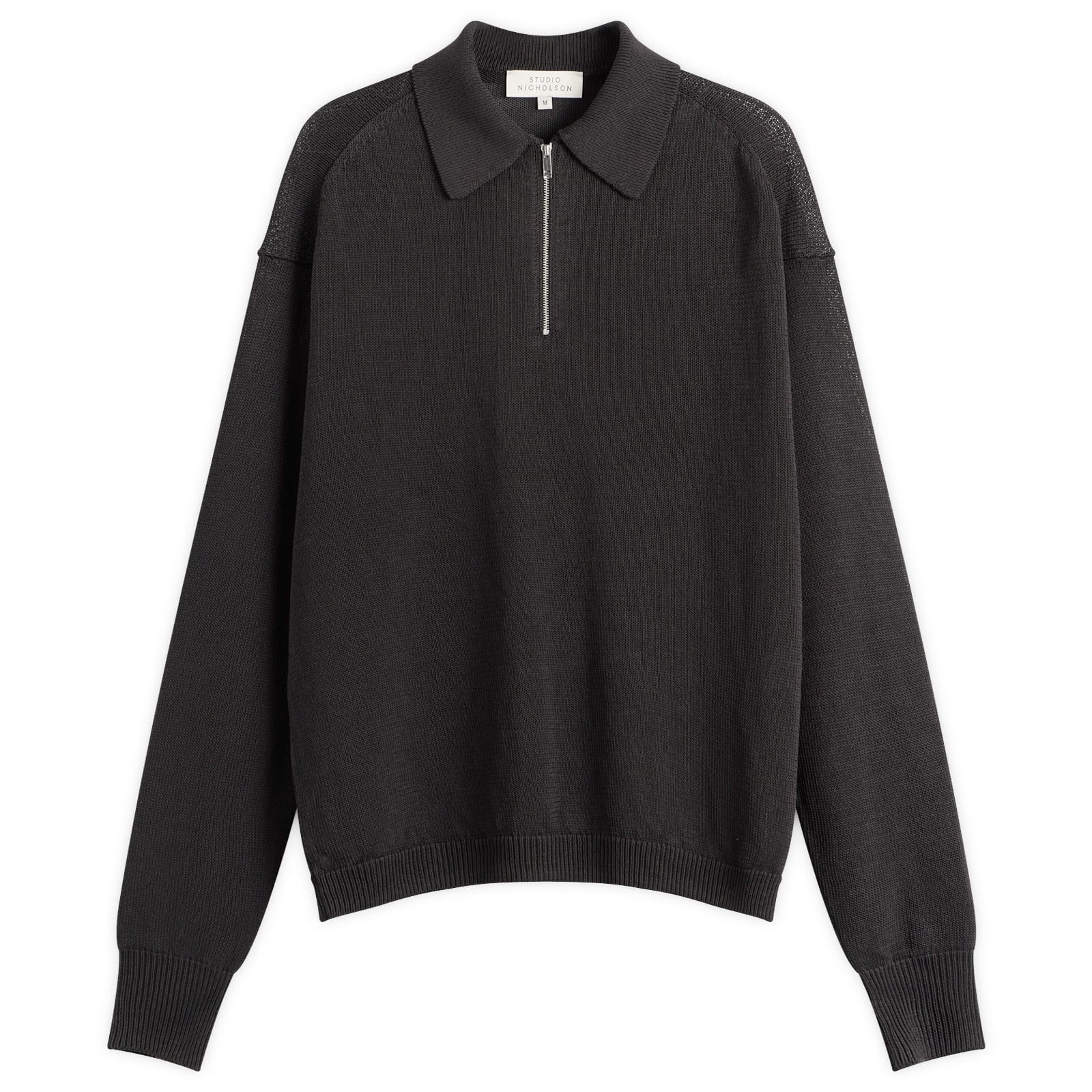 Studio Nicholson Men’s Heddy Zip Up Jumper Black Grape