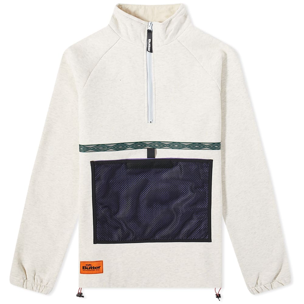 Butter Goods Mesh Fleece 1/4 Zip Sweat Oatmeal END. (GB)