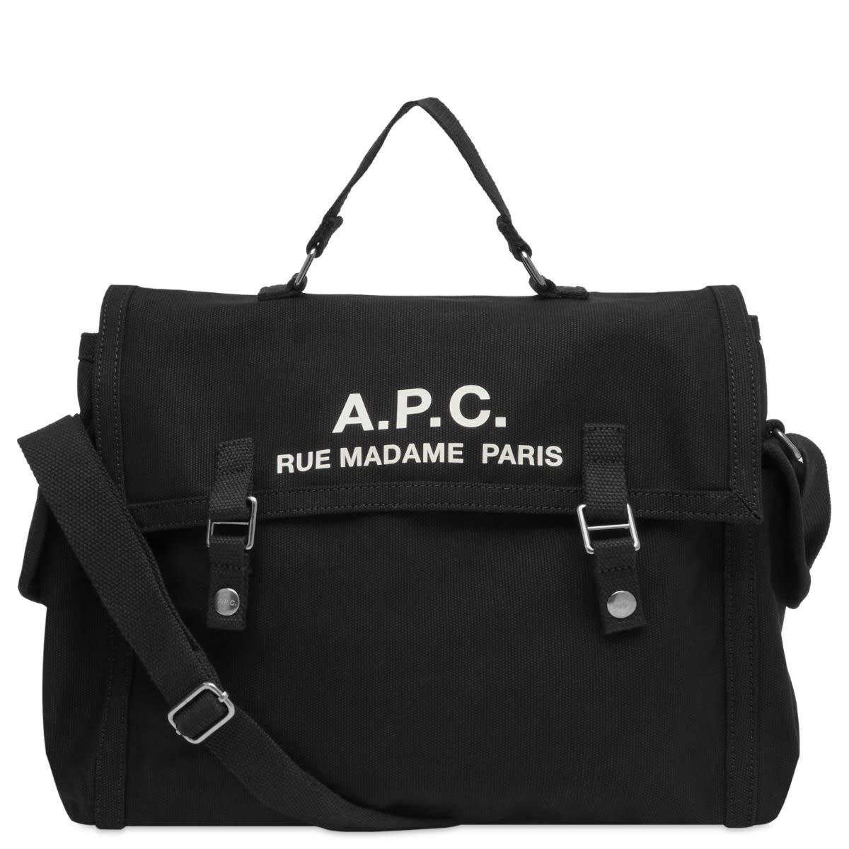 A.P.C Recuperation 2 Way Tote Bag Black | GANNI round logo
