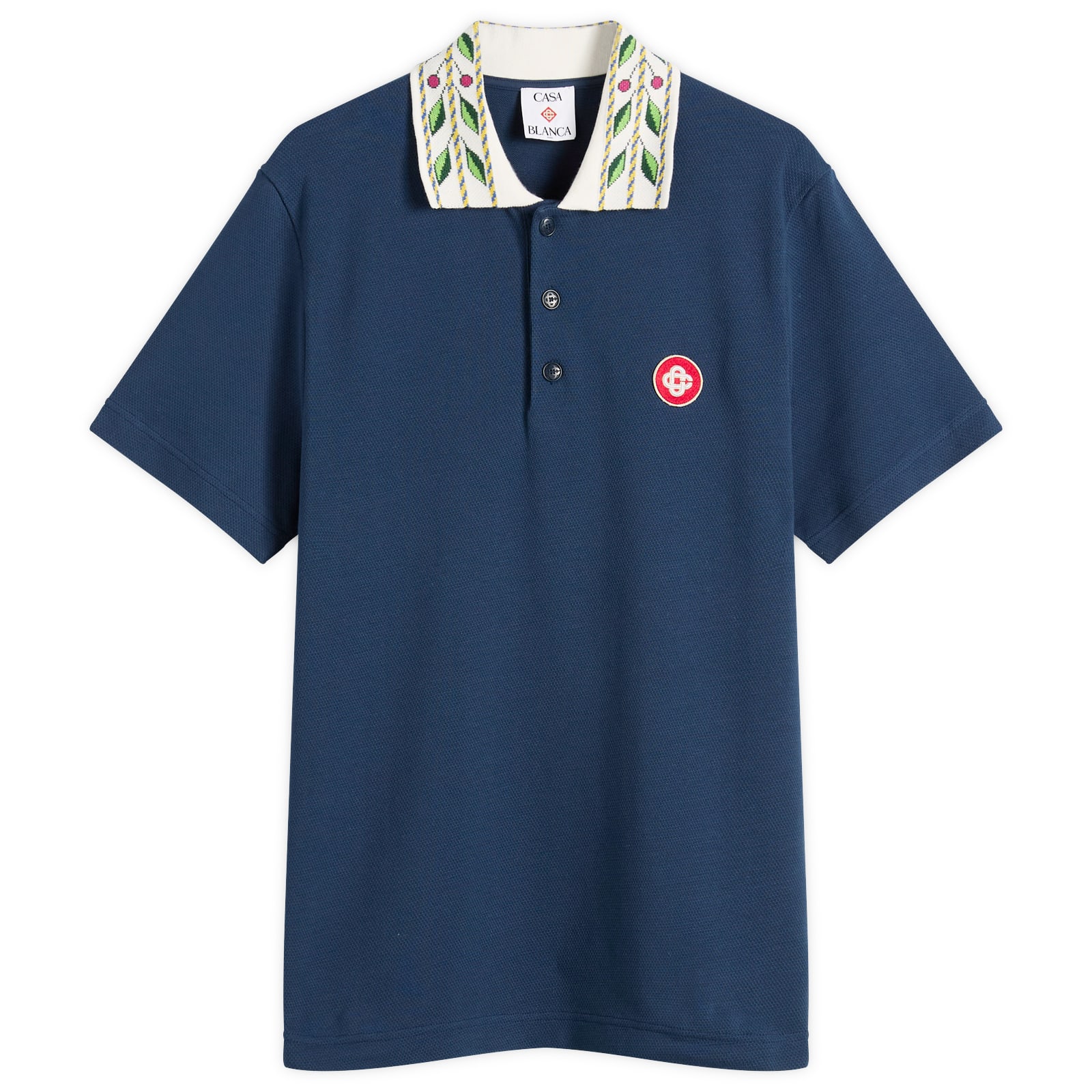 Tシャツ・カットソー Casablanca FW25 CLASSIC LAUREL POLO (MPF25JTP24302 NAVY) Casablanca Classic Laurel Pique Polo Navy | END. (US)