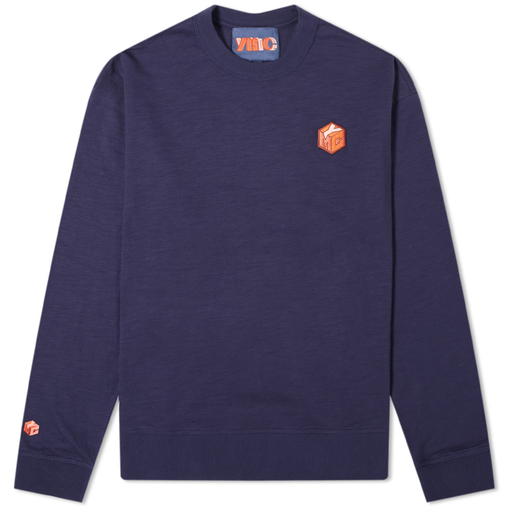 Ymc X Pref Long Sleeve Embroidered Logo Tee Navy End Ymc X Pref Long Sleeve Embroidered Logo Tee Navy End