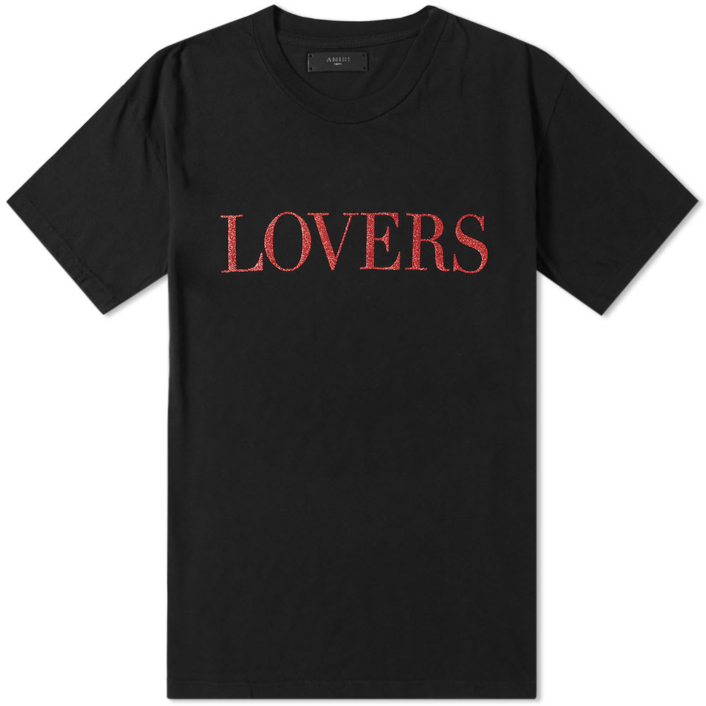 AMIRI Lovers Glitter Tee Black & Red | END.