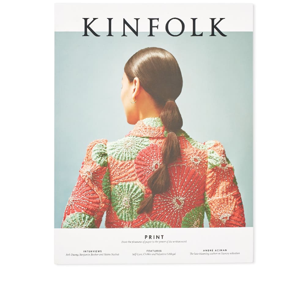 Here, issue 29 of Kinfolk magazine is a celebration of print culture. Delving deeply into home, work, style and culture, this publication features interviews with Call Me By Your Name author André Aciman and creative director Frank Durand. In addition, artist and actress Anh Duong examines the revolutionary history of self-care and musician Benjamin Booker, philosophises on personal space, aphorisms and pepper.
