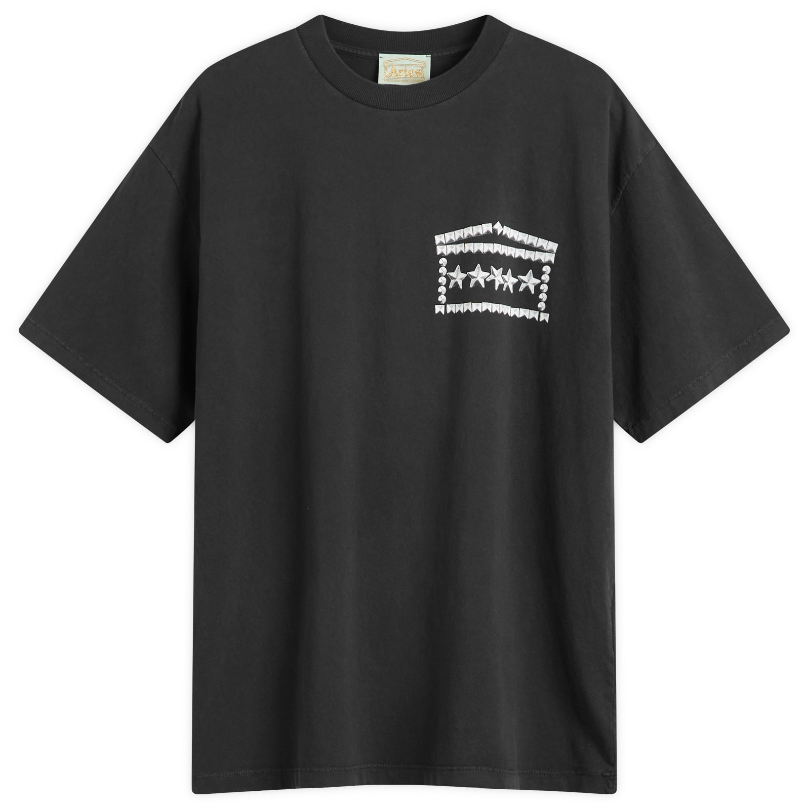 Aries — Men's Faded Studmageddon T-Shirt in Black, Size Large
