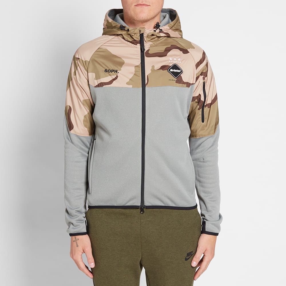 F.C. Real Bristol Ventilation Hoody Grey & Beige Camo | END. (US)