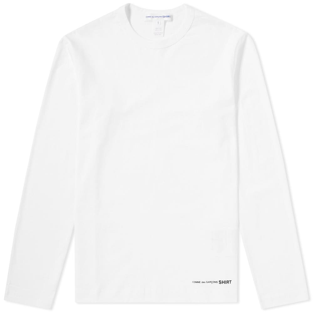 Comme des Garcons SHIRT Long Sleeve Hem Logo Tee White | END. (AU)