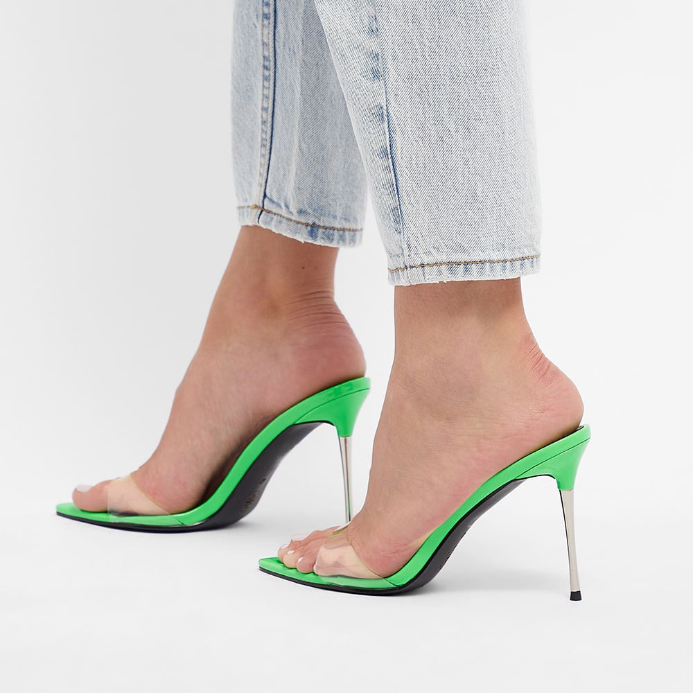 green slip on heels