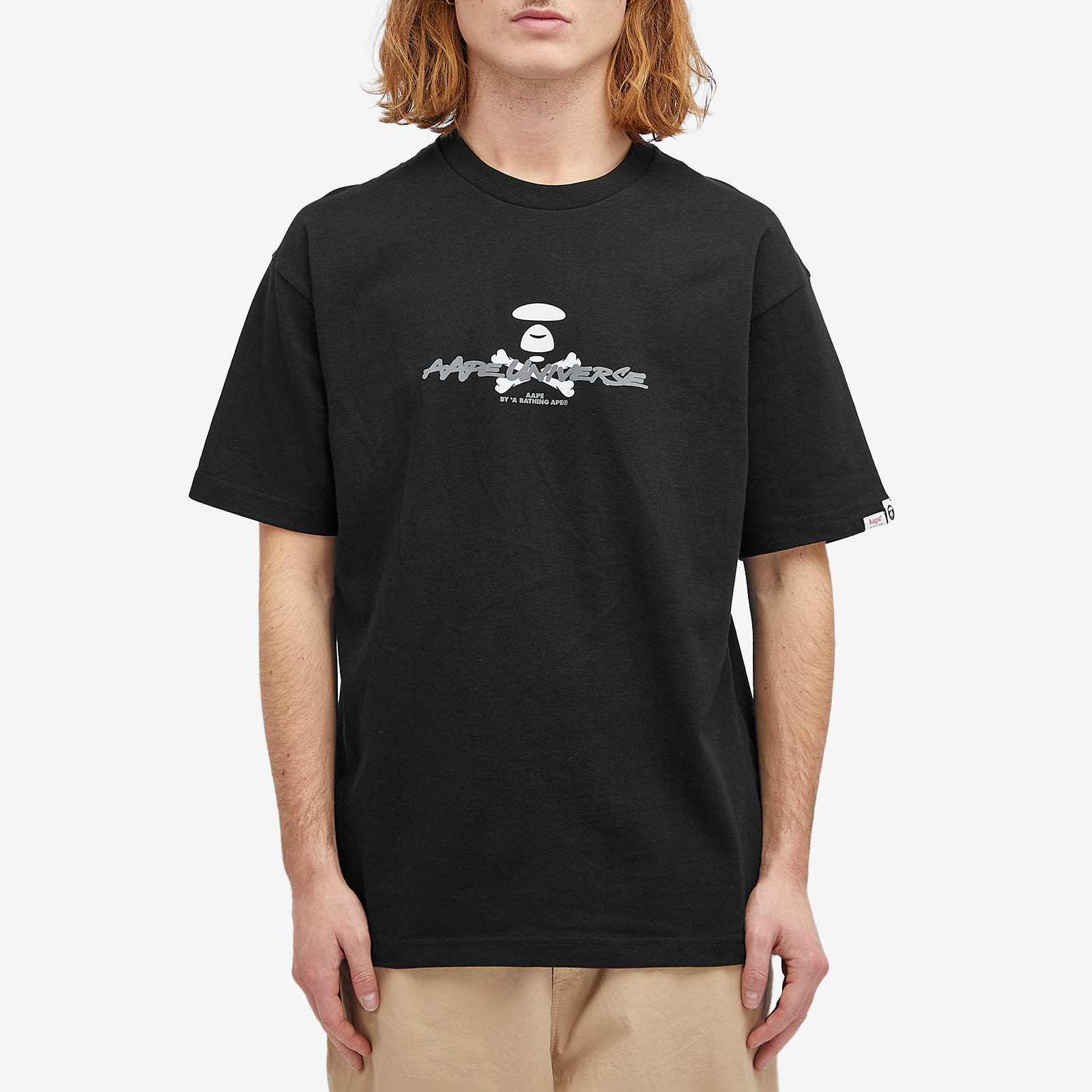 大人気★A BATHING APE AAPE NOW SPADES TEE★シンプル Tシャツ AAPE cotton t-shirt Spades Now black color smooth