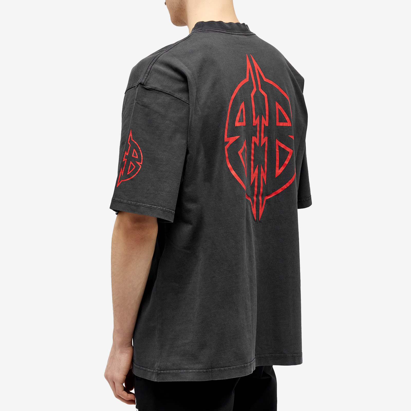 Balenciaga Men's Metal T-Shirt Faded Black/Red | 764235-TPVI2-1568