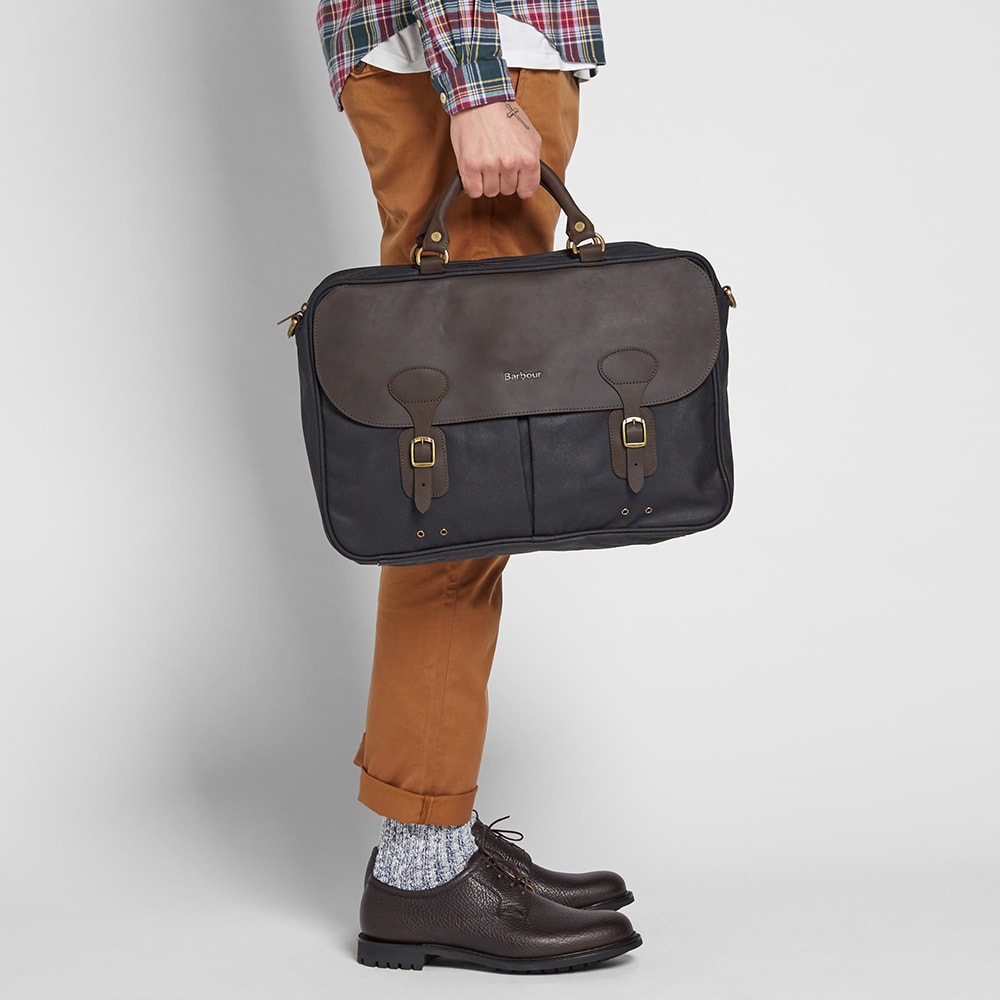 Barbour Wax Leather Briefcase (Navy)