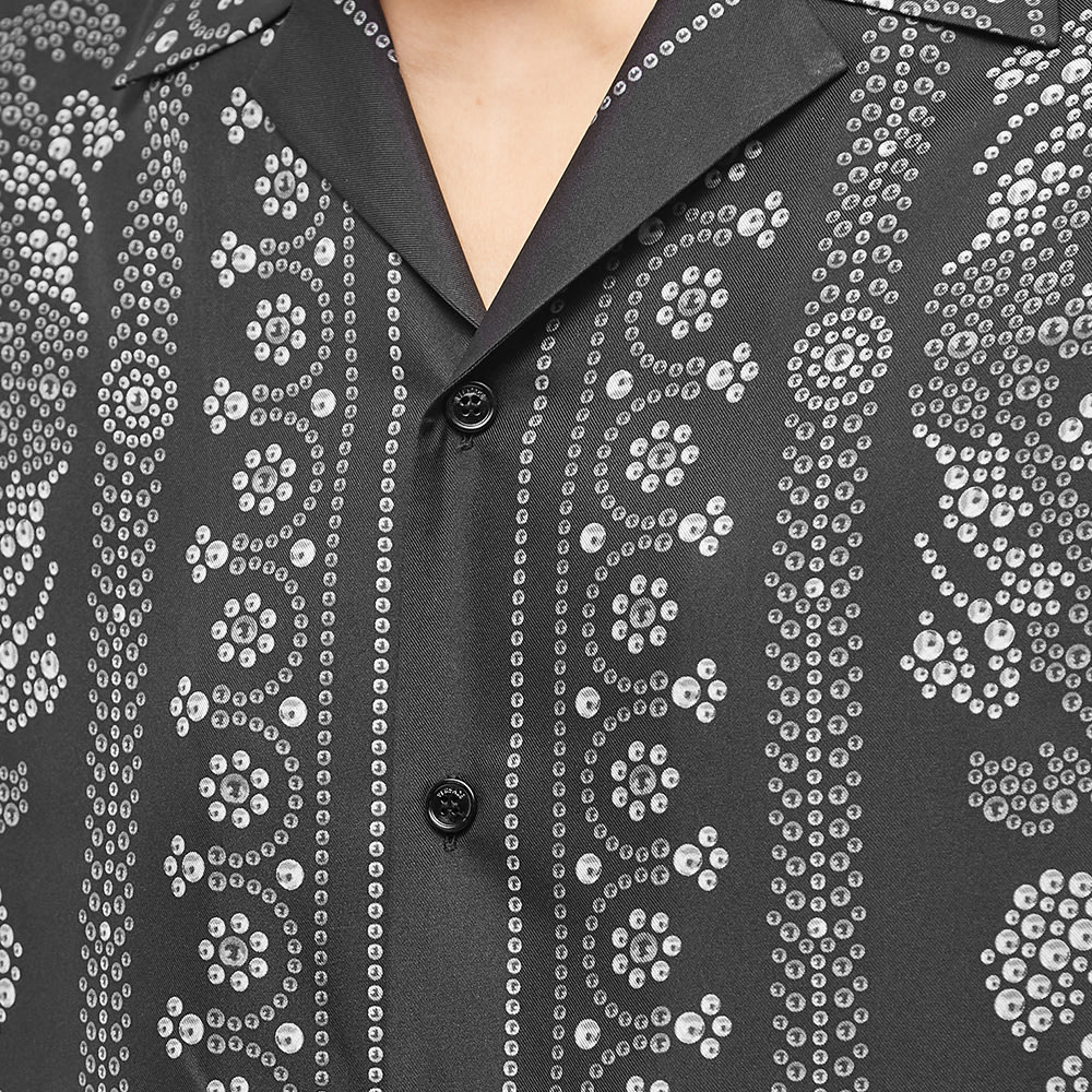 Versace Repeat Baroque Print Vacation Shirt Black & Grey END. (US)