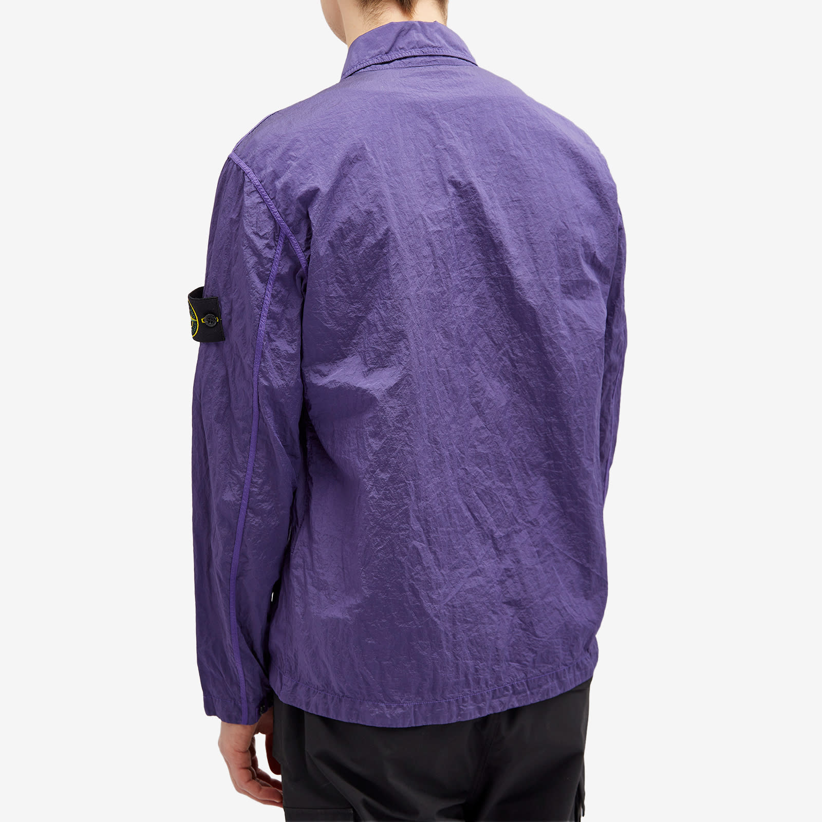 STONE  パープル　ナイロン長袖シャツ Stone Island Nylon Metal Chest Badge Overshirt in Purple for Men