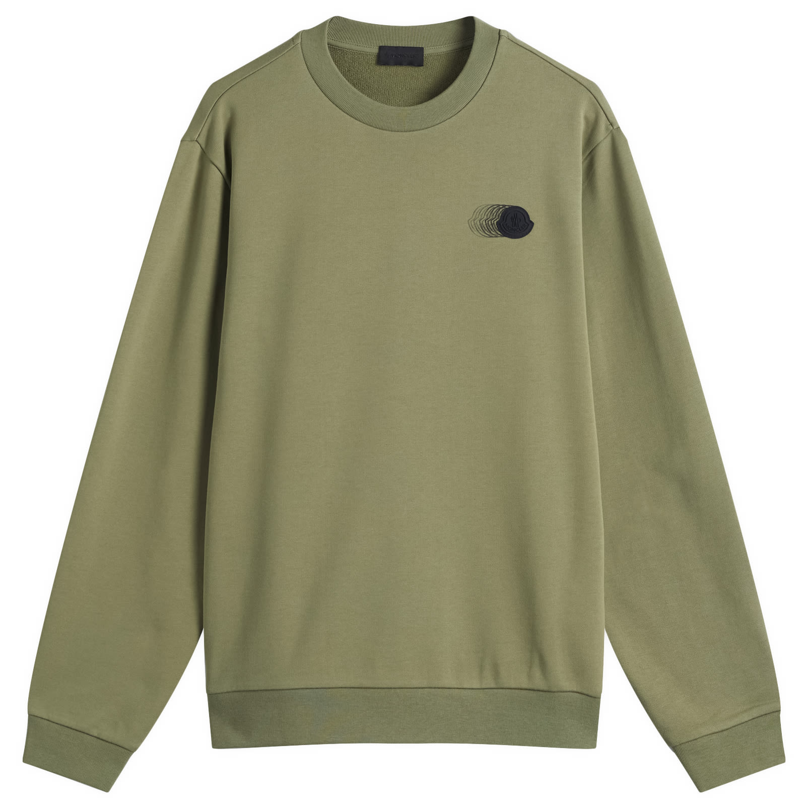 MONCLER｜ (8G00039 809KR 742) Moncler Swoosh Cotton Fleece Sweatshirt Black | END. (US)