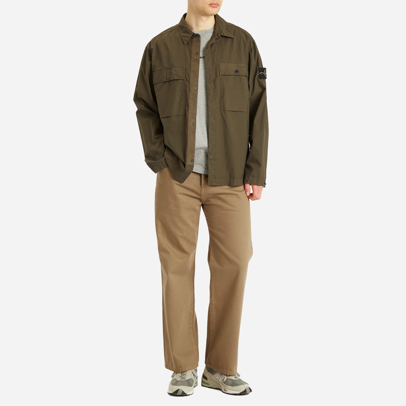 Stone Island Men's Tela Paracadute Shirt Jacket Military Green