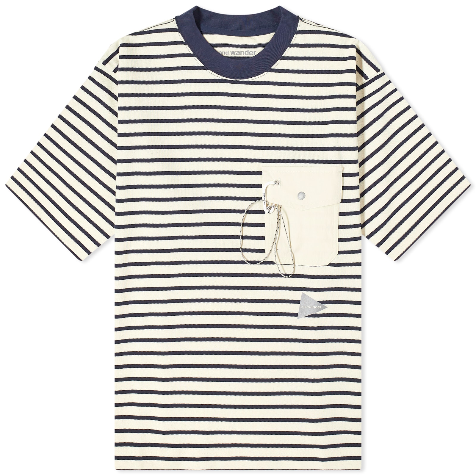 and wander Stripe Pocket Half Sleeve T-Shirt Off White | END