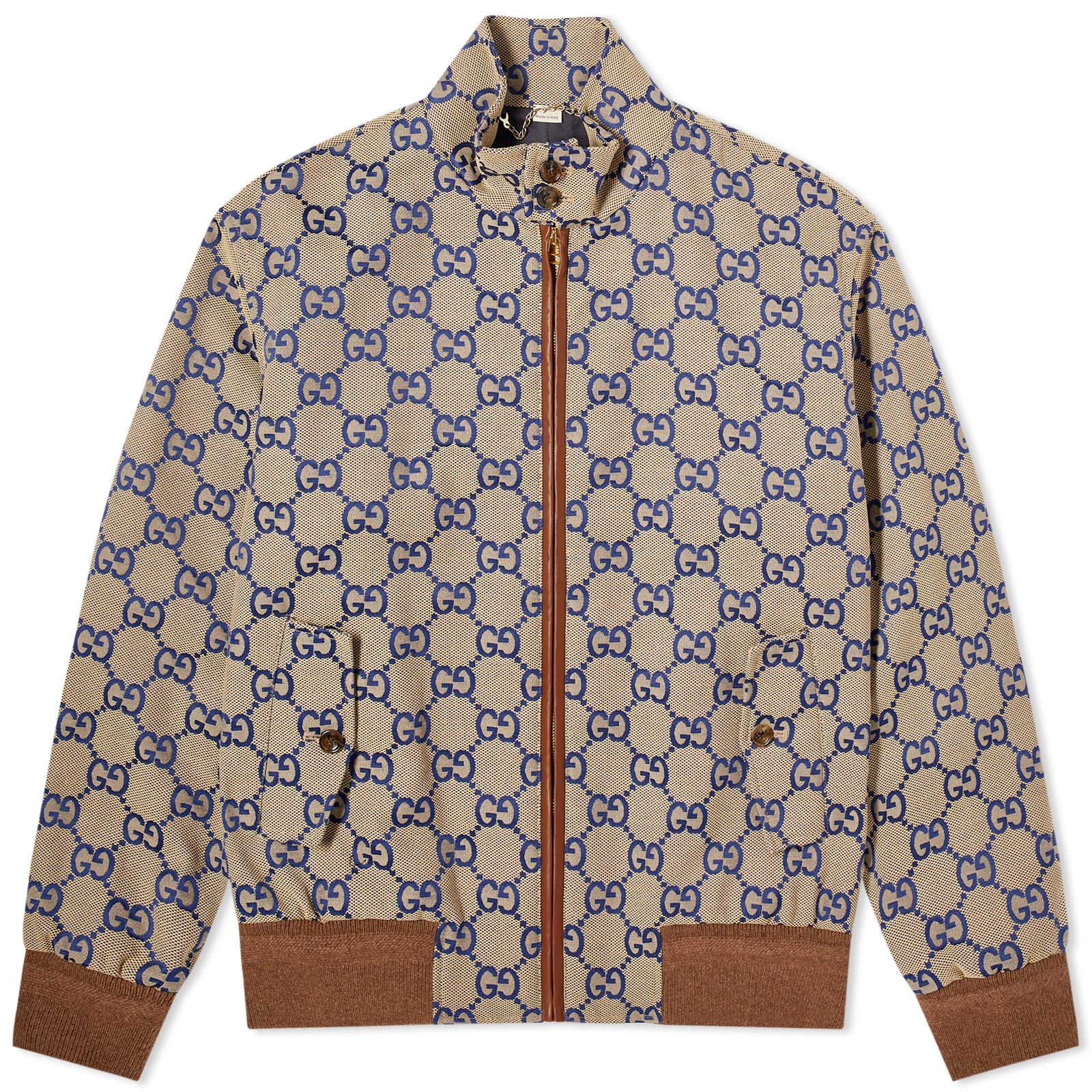 Gucci Men's Jumbo GG Bomber Jacket Beige/Blue | 774128-Z8BEB-2461