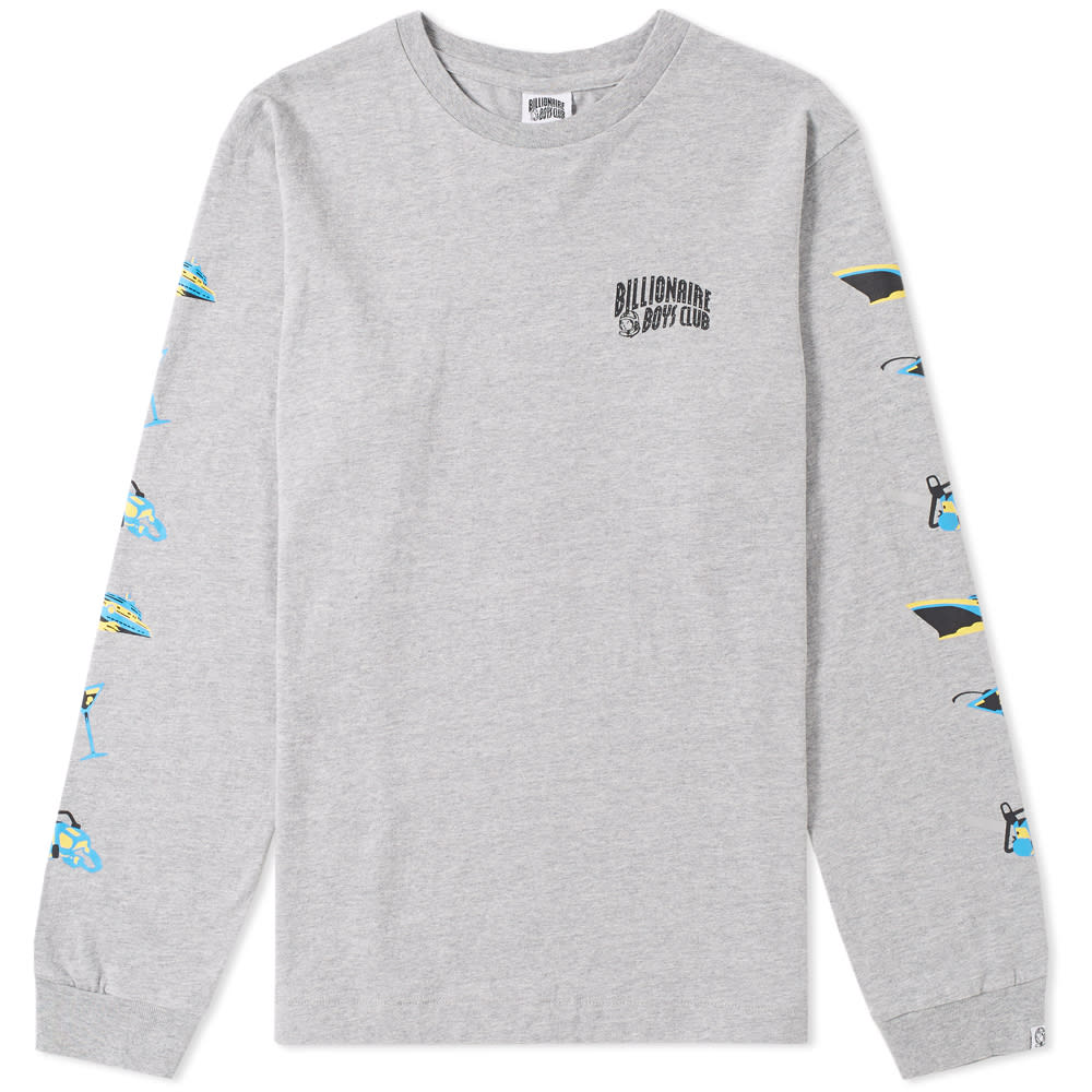 Masters of producing graphically balanced pieces, Japanese brand Billionaire Boys Club continue to create wearable pieces season after season. Launched by US musician Pharrell Williams and Japanese designer Nigo, this is a brand that thrives on bold and bright motifs.
The Vacation Tee sees its full length sleeves decorated with bold and colourful graphic prints. Making it a sure fire hit for the summer season. Its pure cotton construction is finished classically with a ribbed knit to the cuffs and hemline. 

100% Cotton
Ribbed Crew Neckline & Cuffs
Printed Sleeves & Chest
Woven Logo Patch to the Cuff