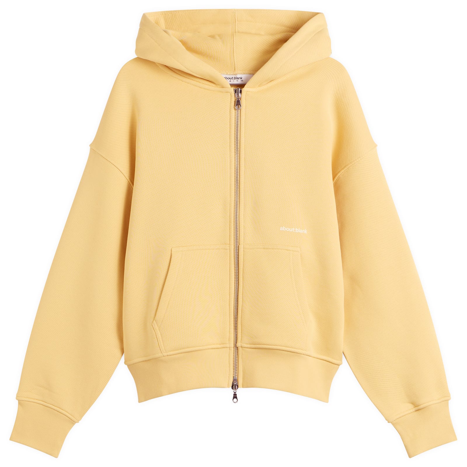 about:blank Men’s Box Zip Hoodie Yellow/Ecru