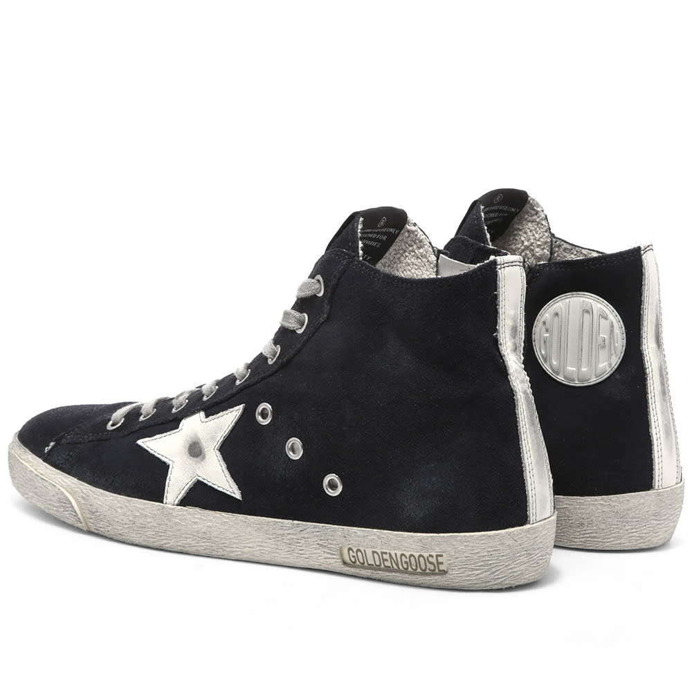 Golden Goose Francy Suede High Sneaker Navy & White | END.